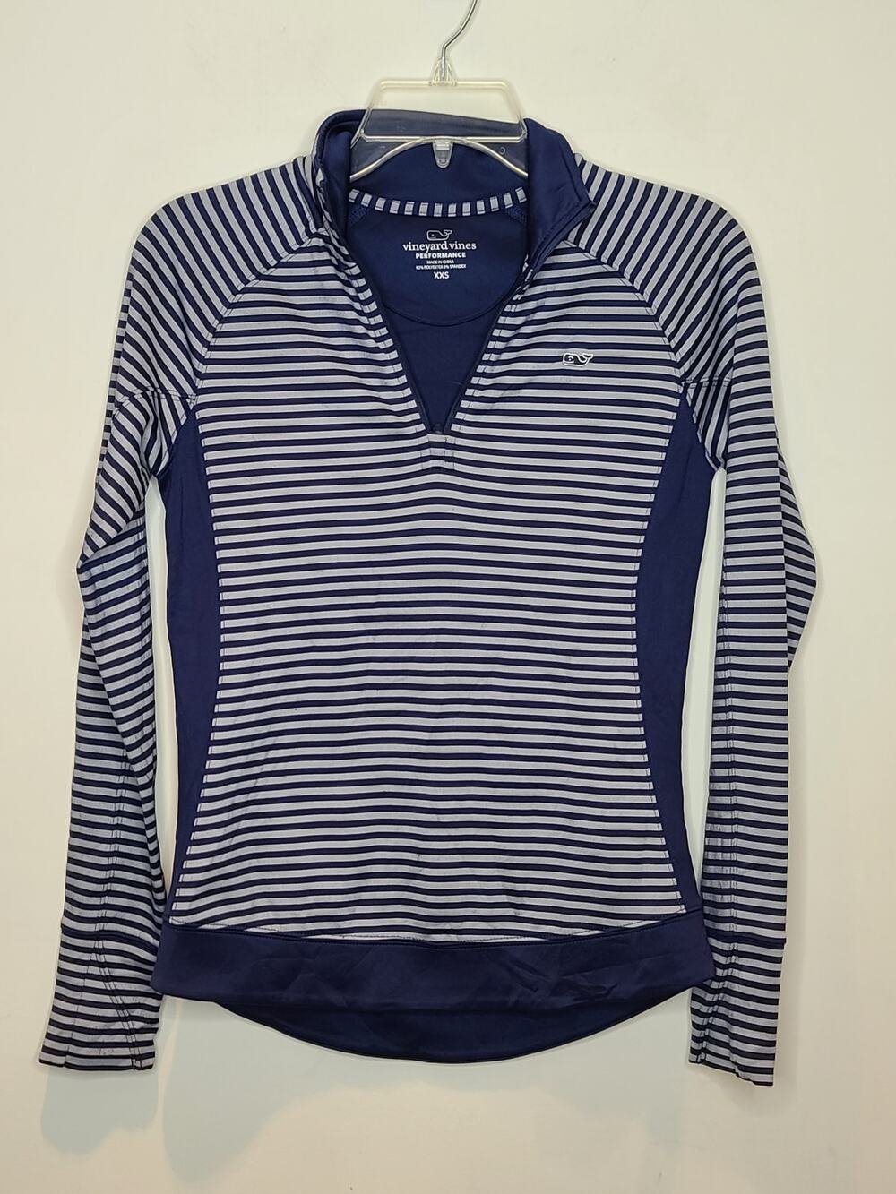Vineyard Vines navy striped long sleeve performance pullover shirt - xs